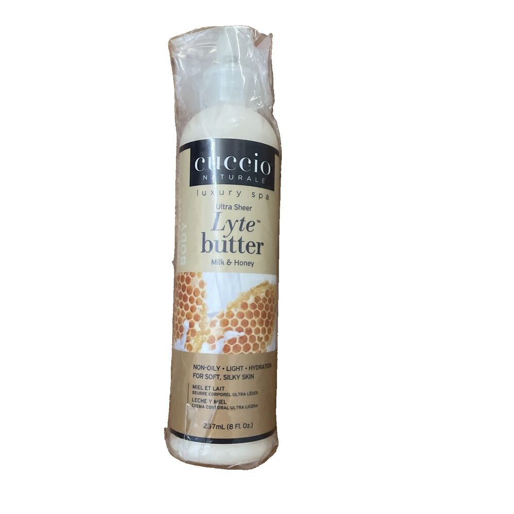 Cuccio Naturale Lyte Body Butter Milk & Honey 8 oz Ultra Sheer Moisturizer Pump